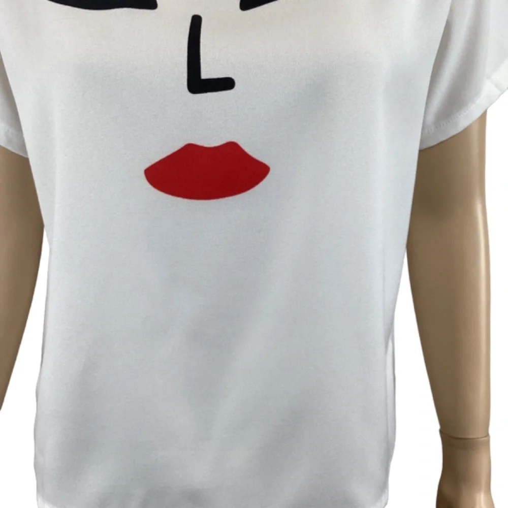 Molly Bracken‎ White Mini Molly Short Sleeve Top Size Medium - Picture 5 of 7
